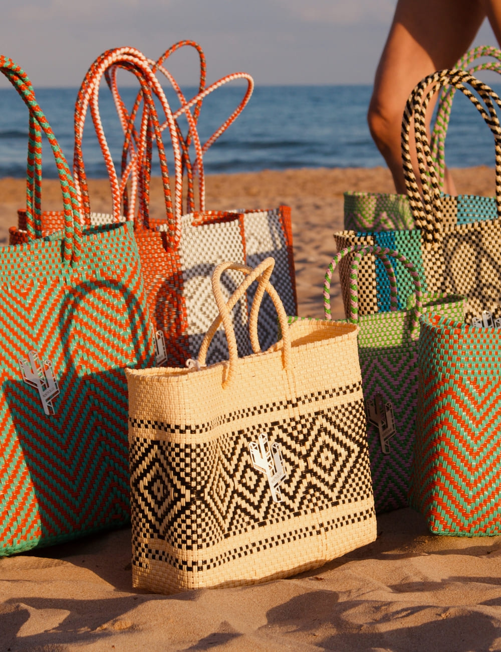 Rosita Blue - Azteca Beige-Black Small Tote