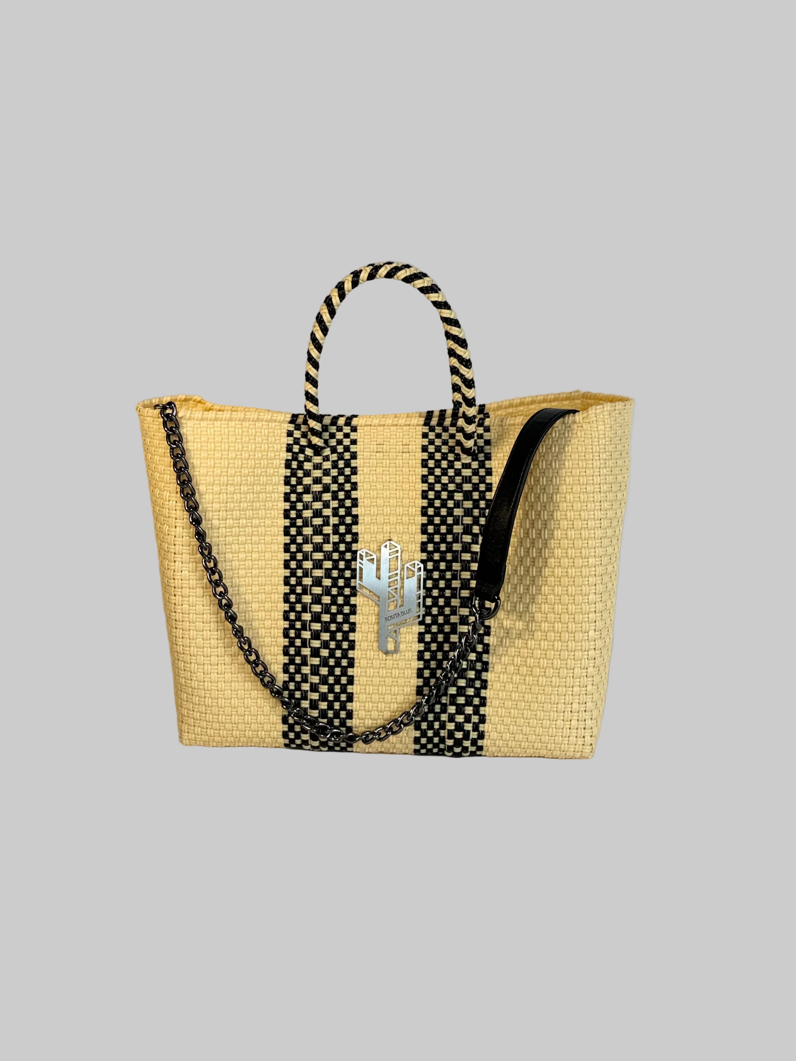 Colima Beige-Black Small Tote