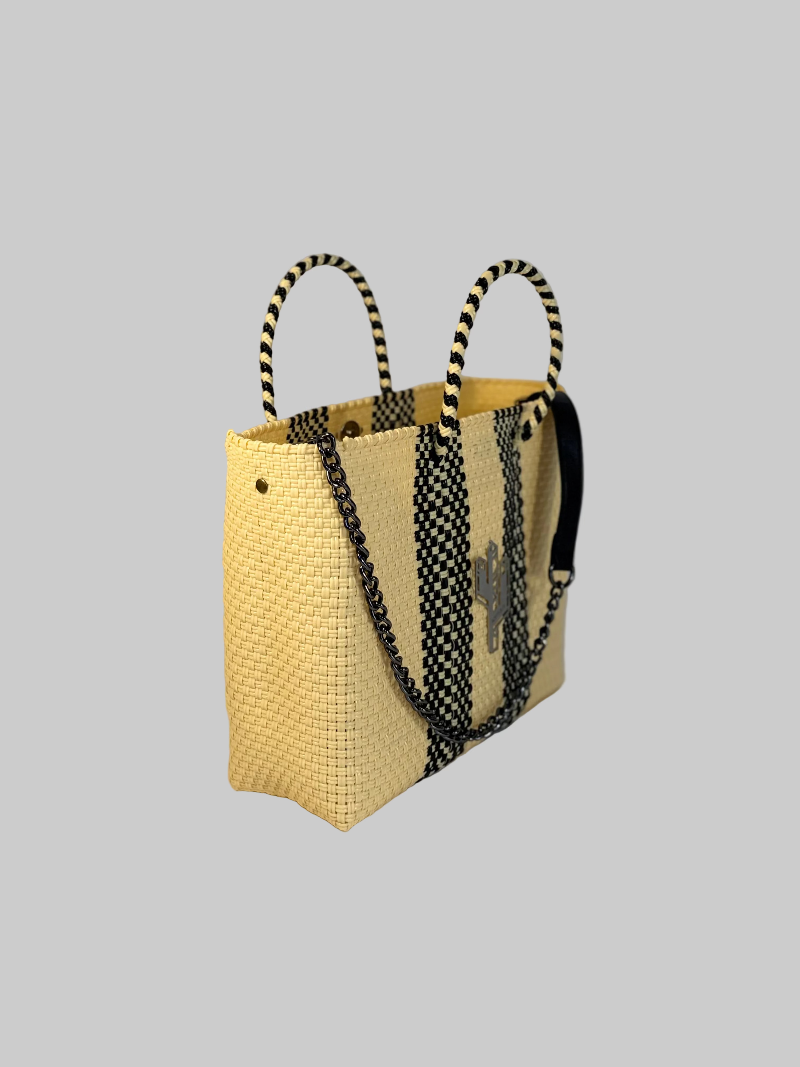 Colima Beige-Black Small Tote