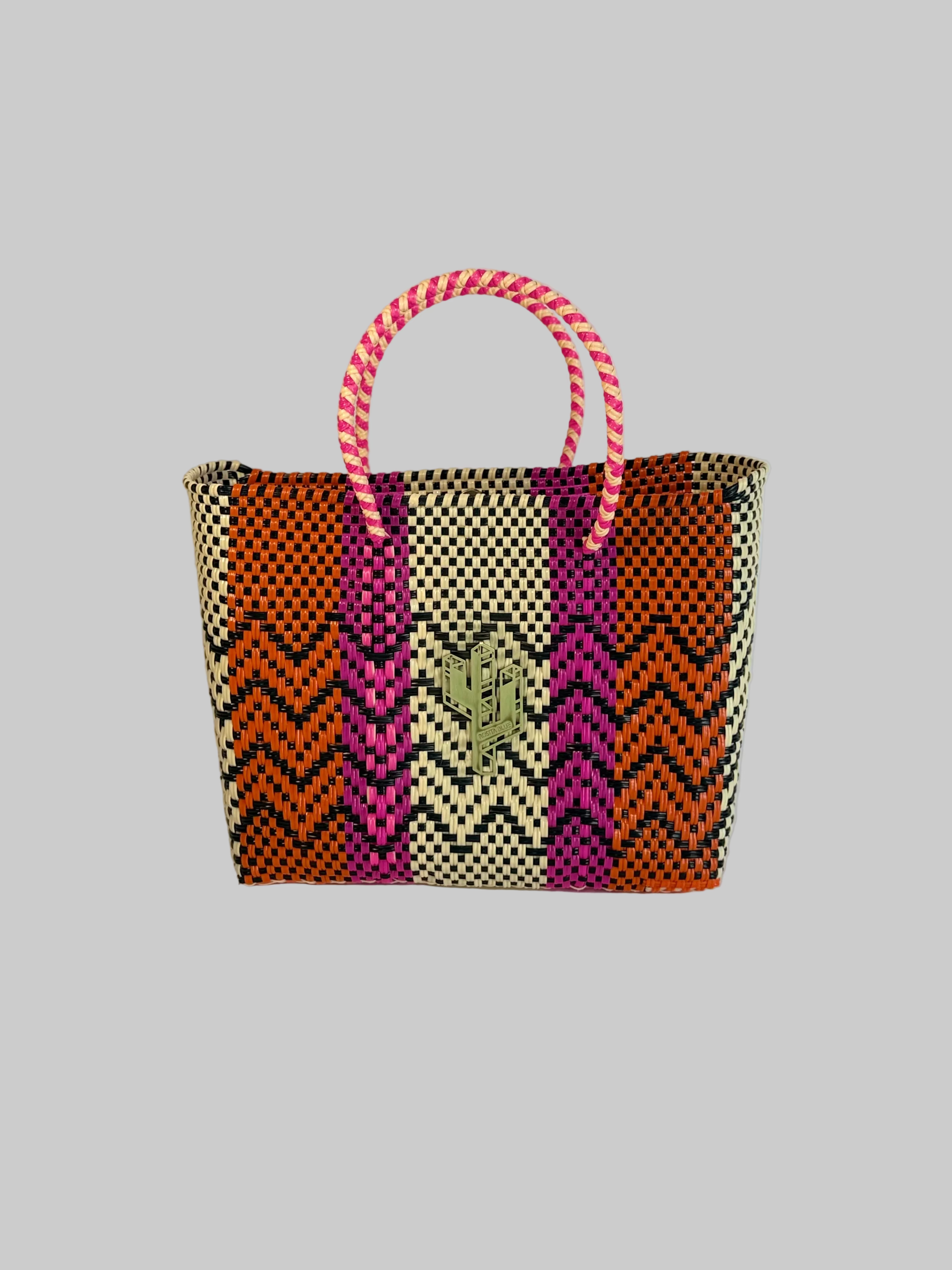 Cancun Beige-Orange-Fucsia Small Tote