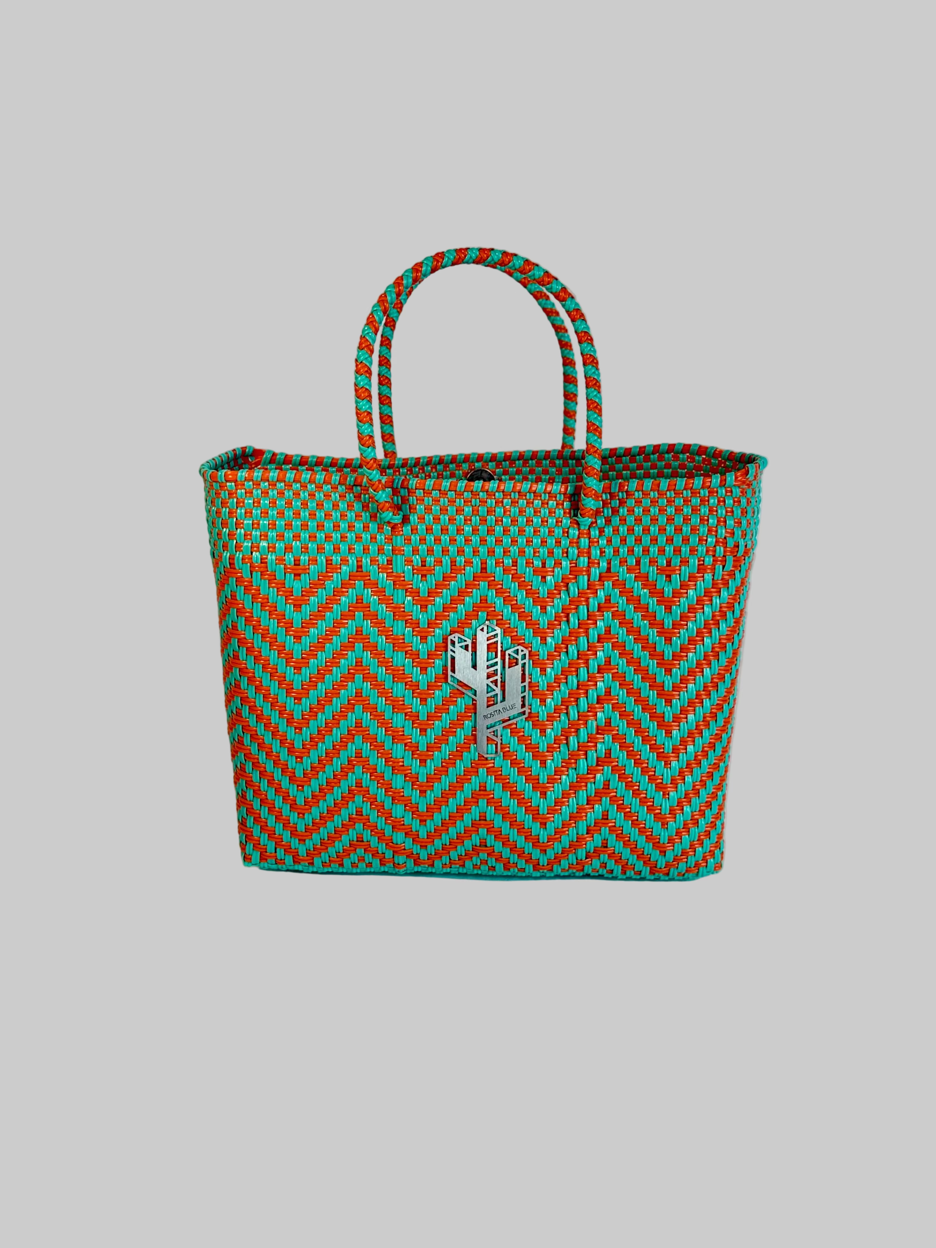 Mapimi Turquoise-Orange Small Tote