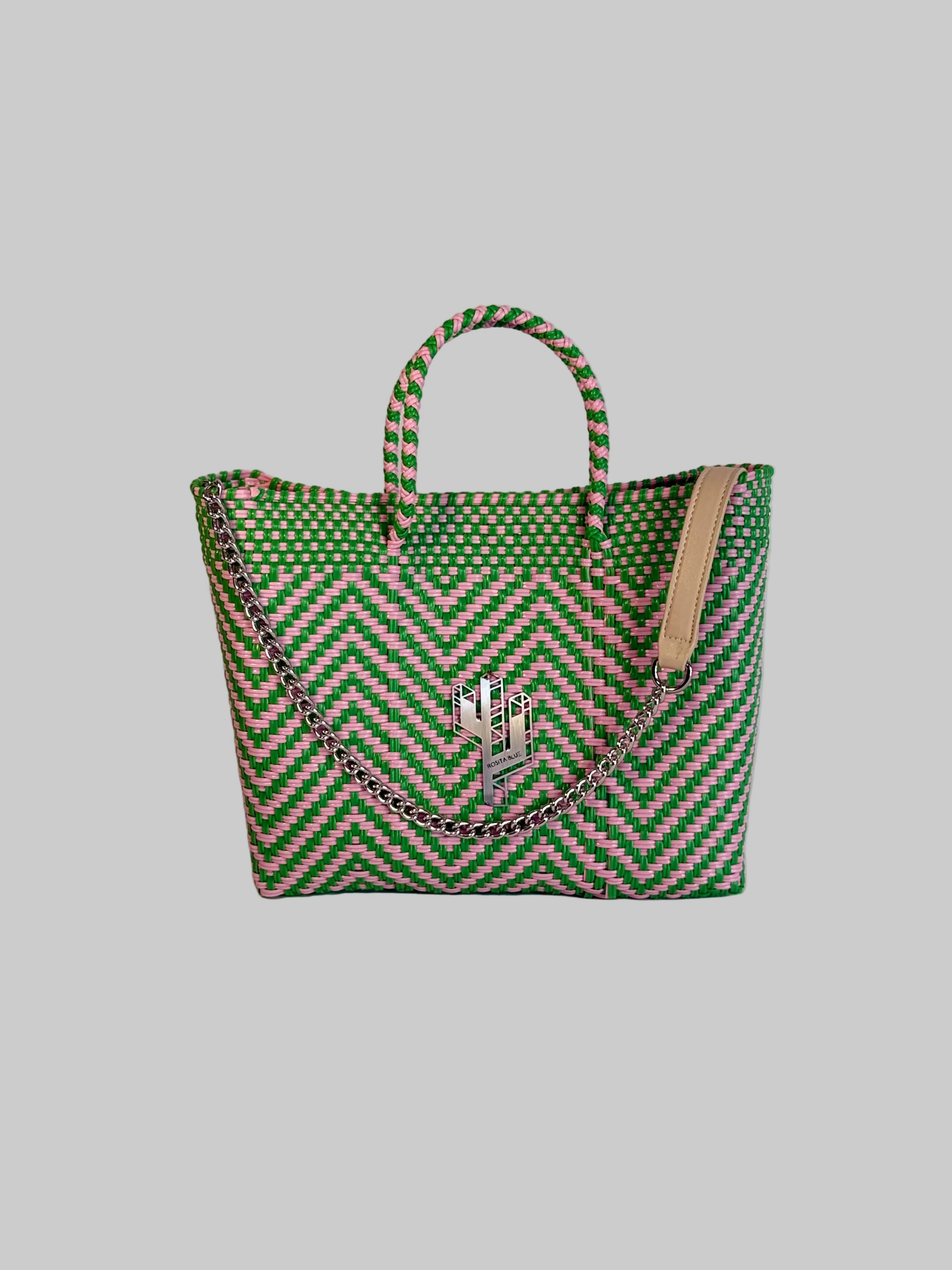 Mapimi Green-Pink Small Tote