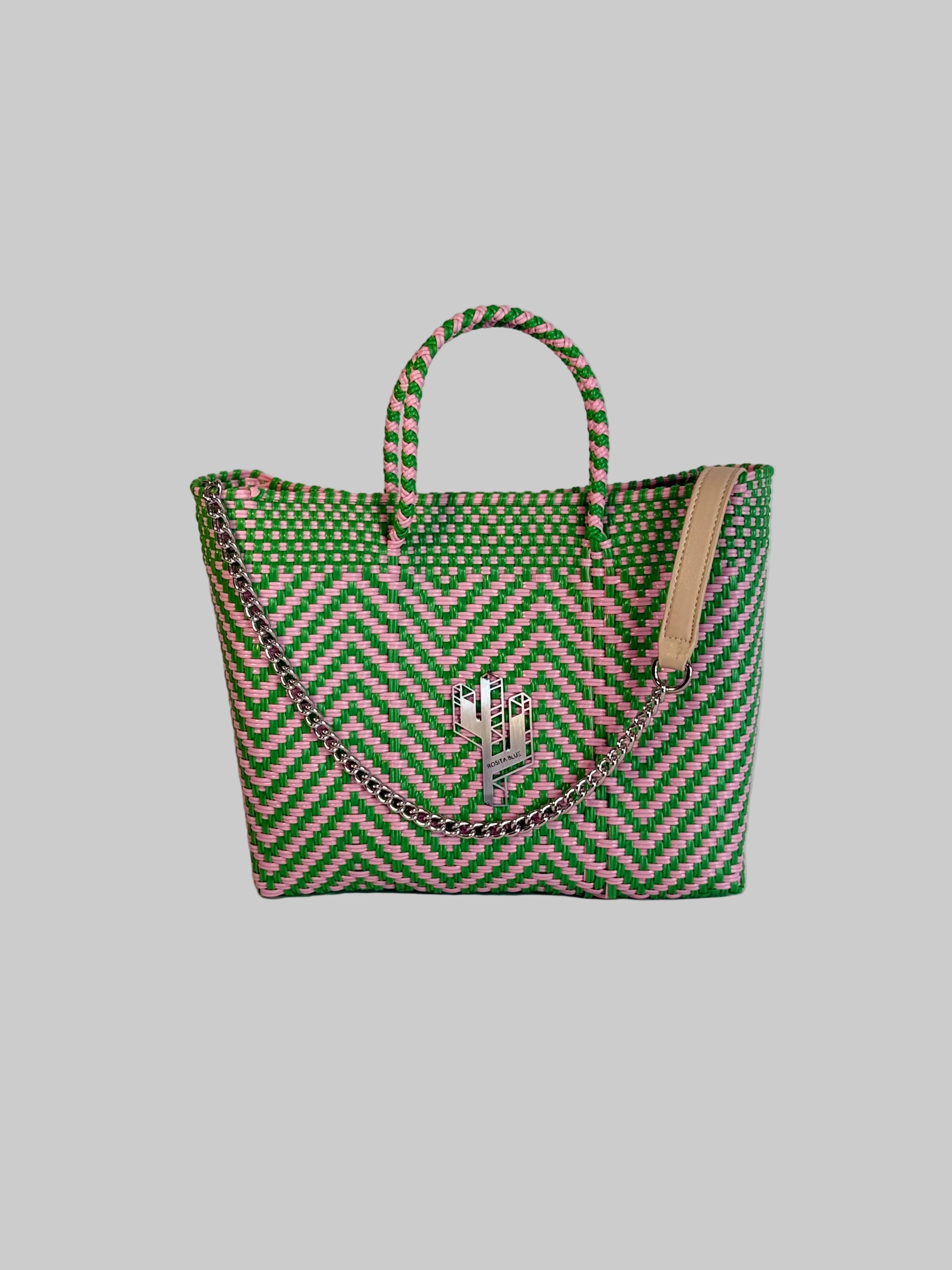 Mapimi Green-Pink Small Tote