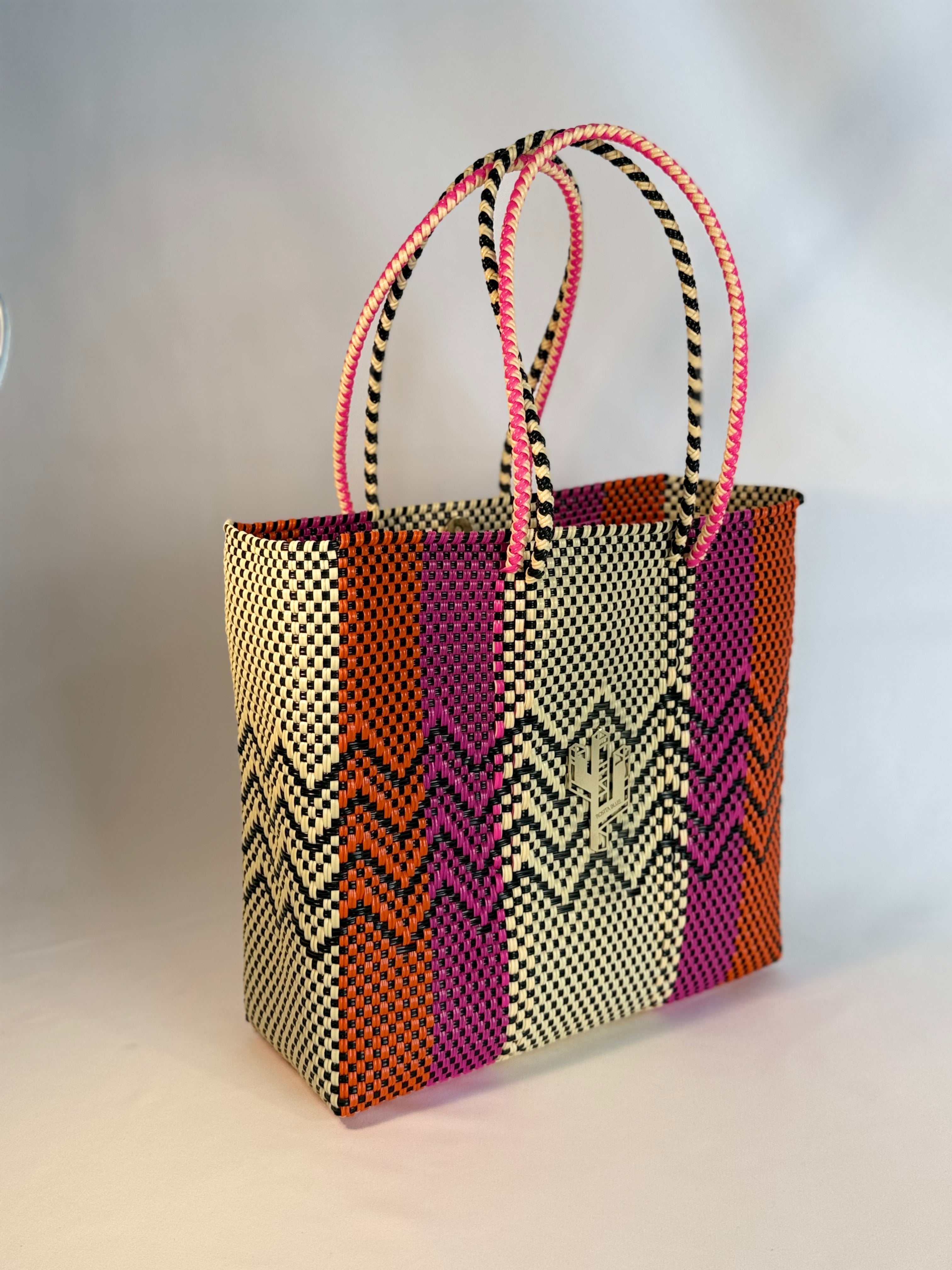Cancun Beige-Orange-Fucsia Medium Tote