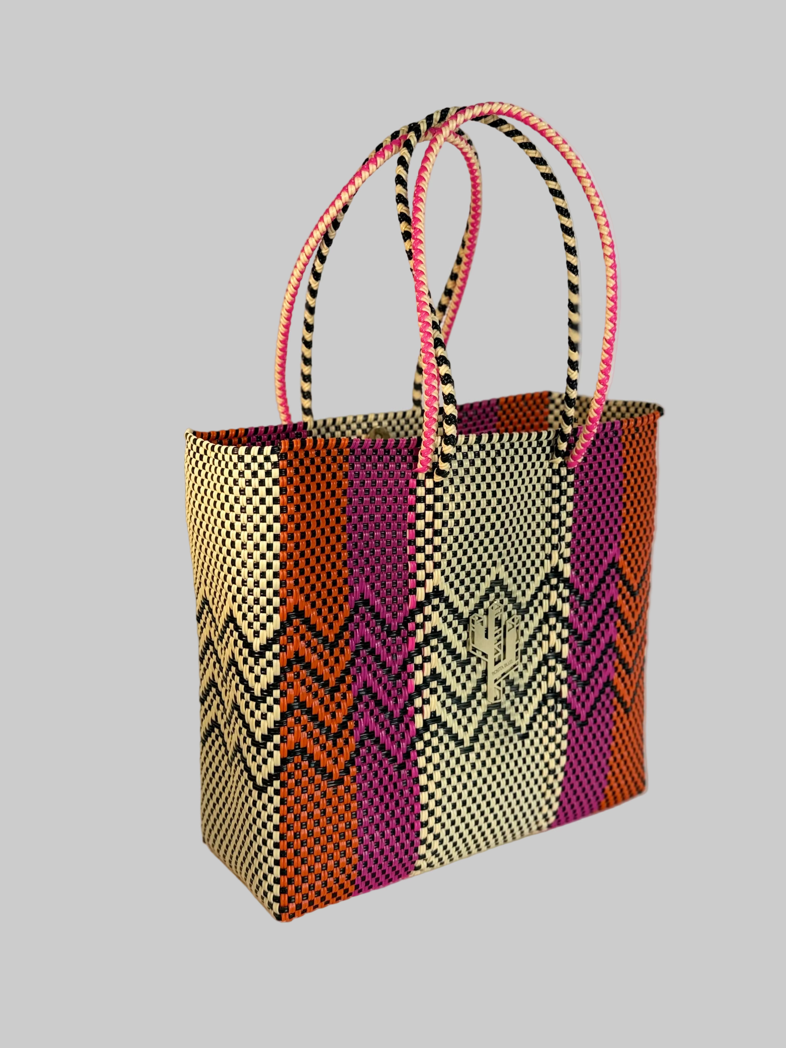 Cancun Beige-Orange-Fucsia Medium Tote