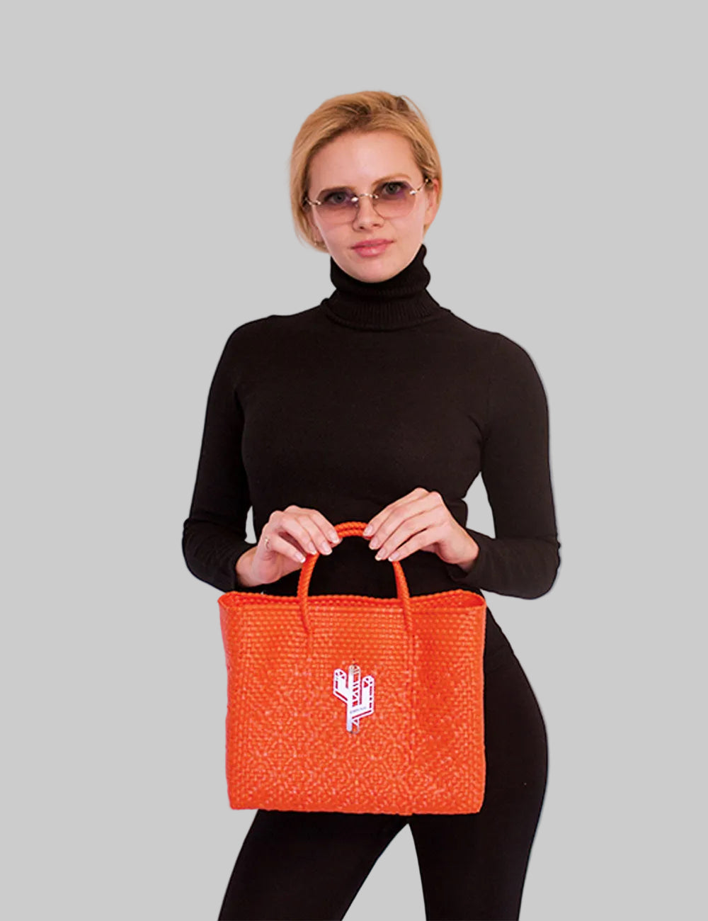 Rosita Blue - La Paz Orange Small Tote