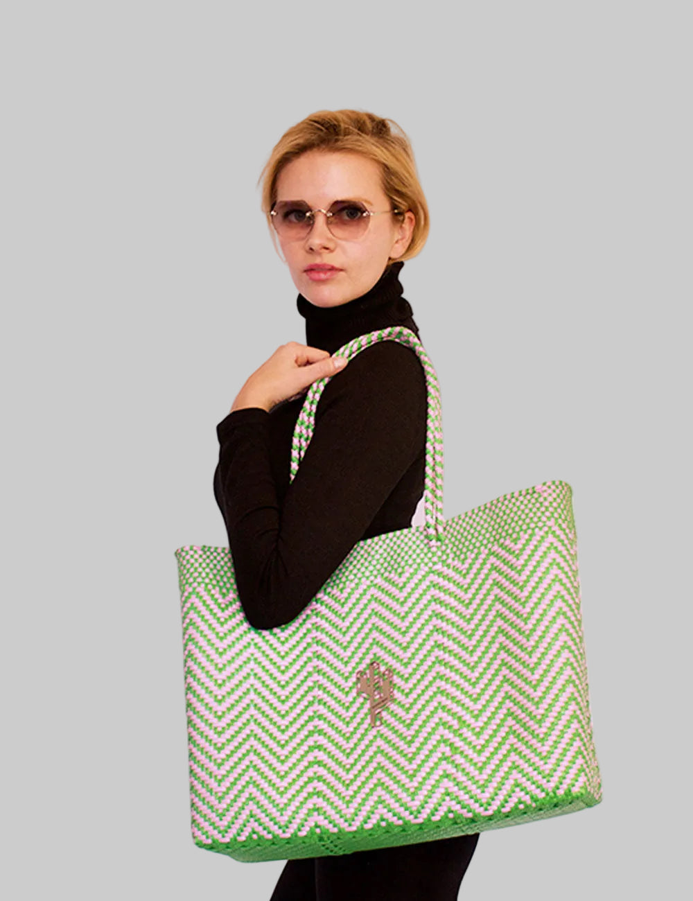 Rosita Blue - Mapimi Green-Pink Large Tote