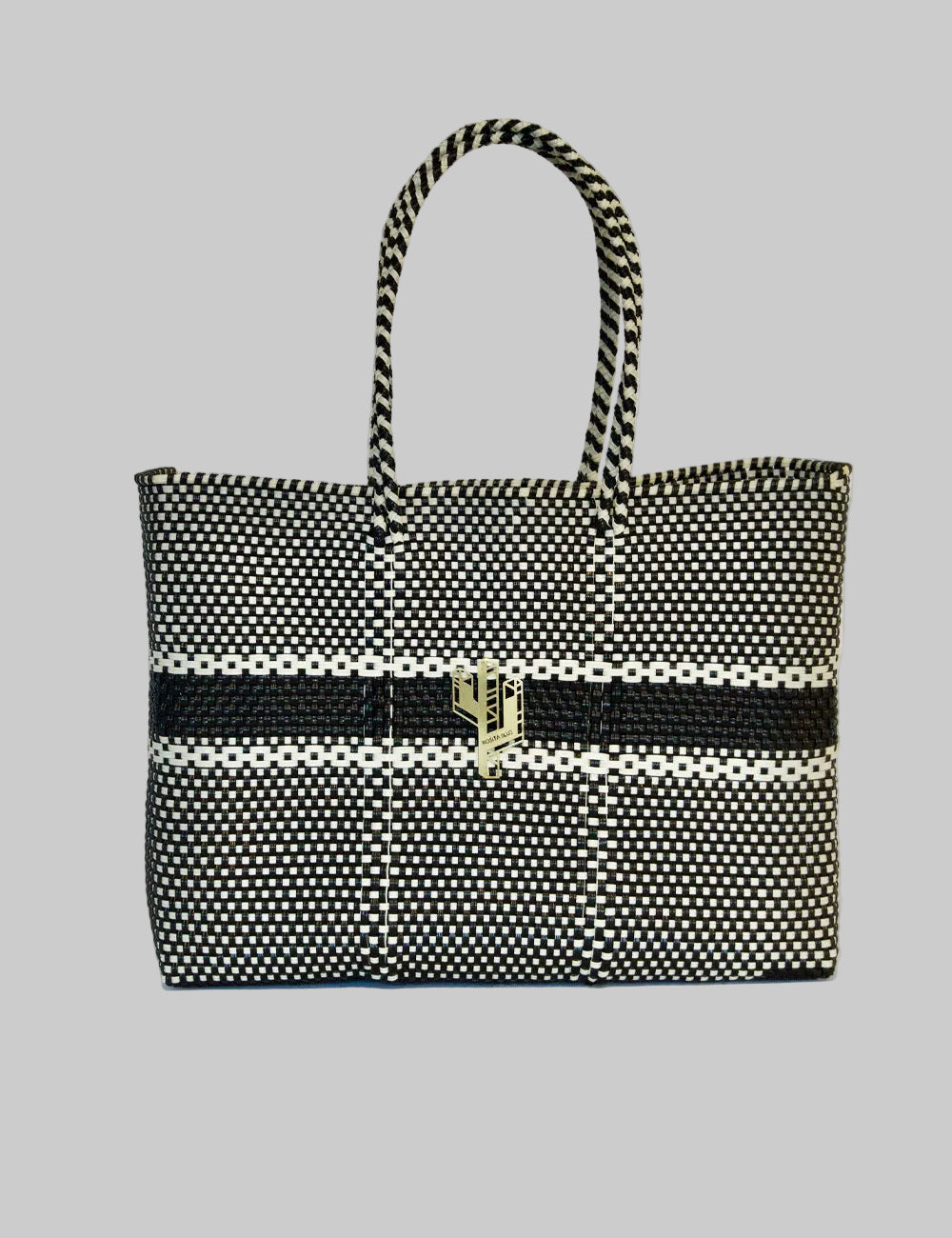 Rosita Blue - Puebla Beige-Black Large Tote