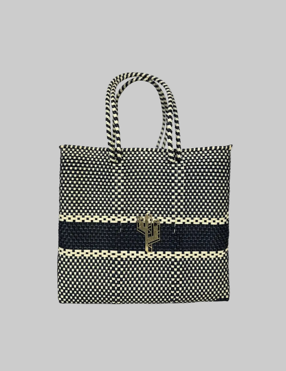 Rosita Blue - Puebla Beige-Black Medium Tote