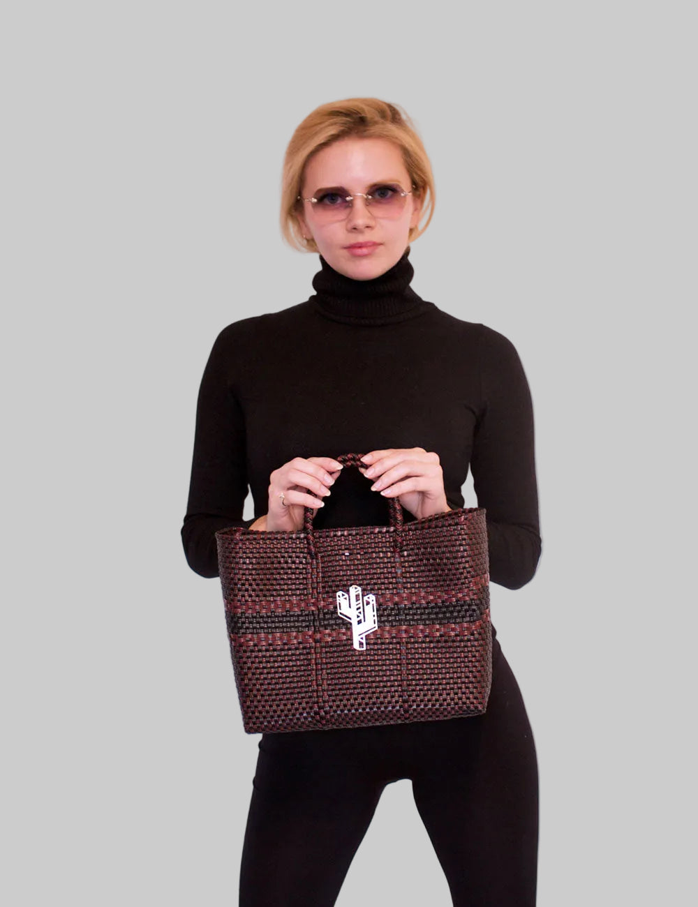 Rosita Blue - Puebla Burgundy-Black Small Tote