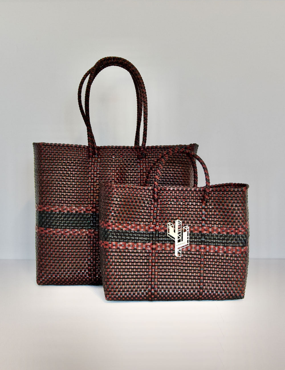 Rosita Blue - Puebla Burgundy-Black Medium Tote