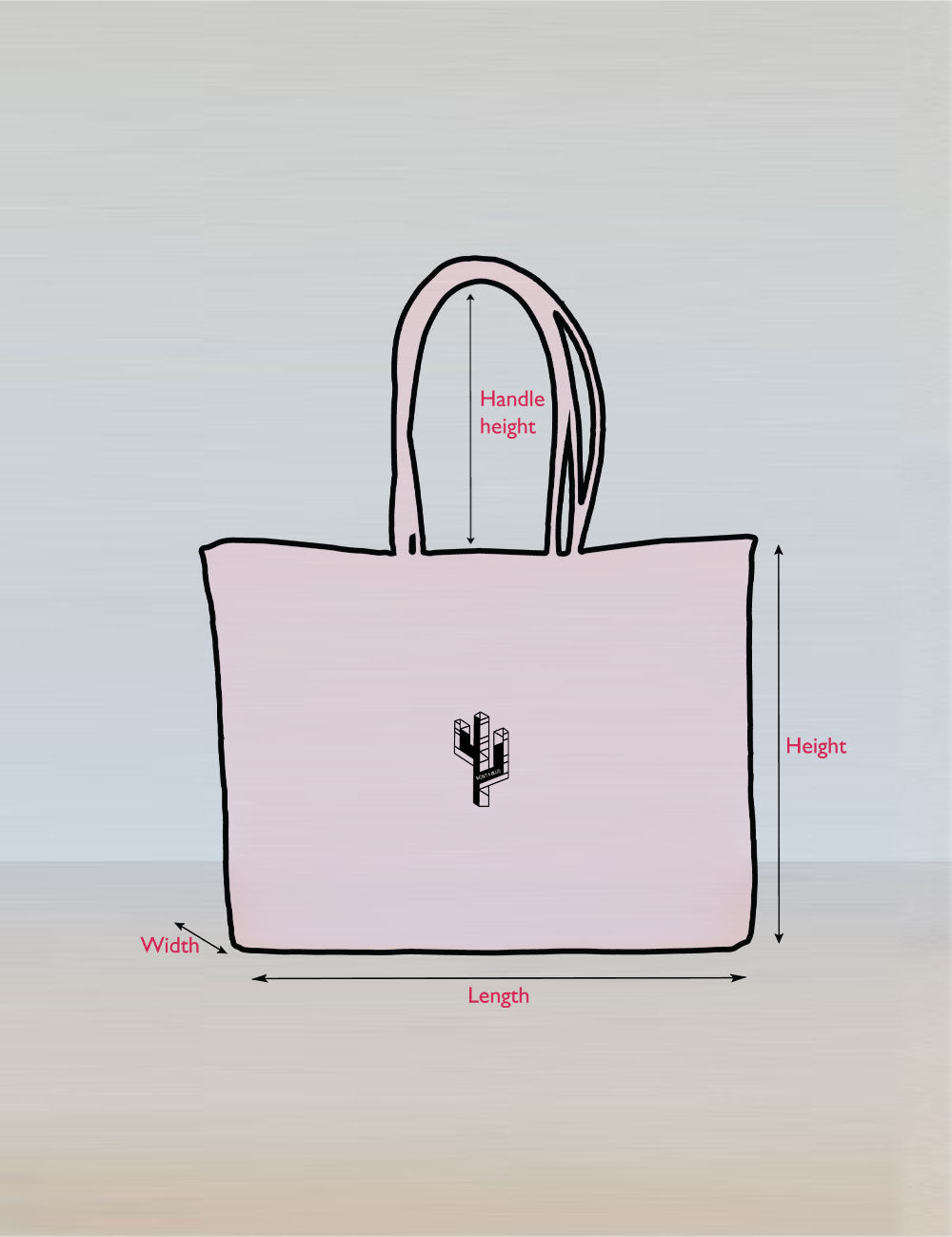Rosita Blue - Puebla Tote Measurements