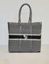 Rosita Blue - Puebla White-Black Medium Tote
