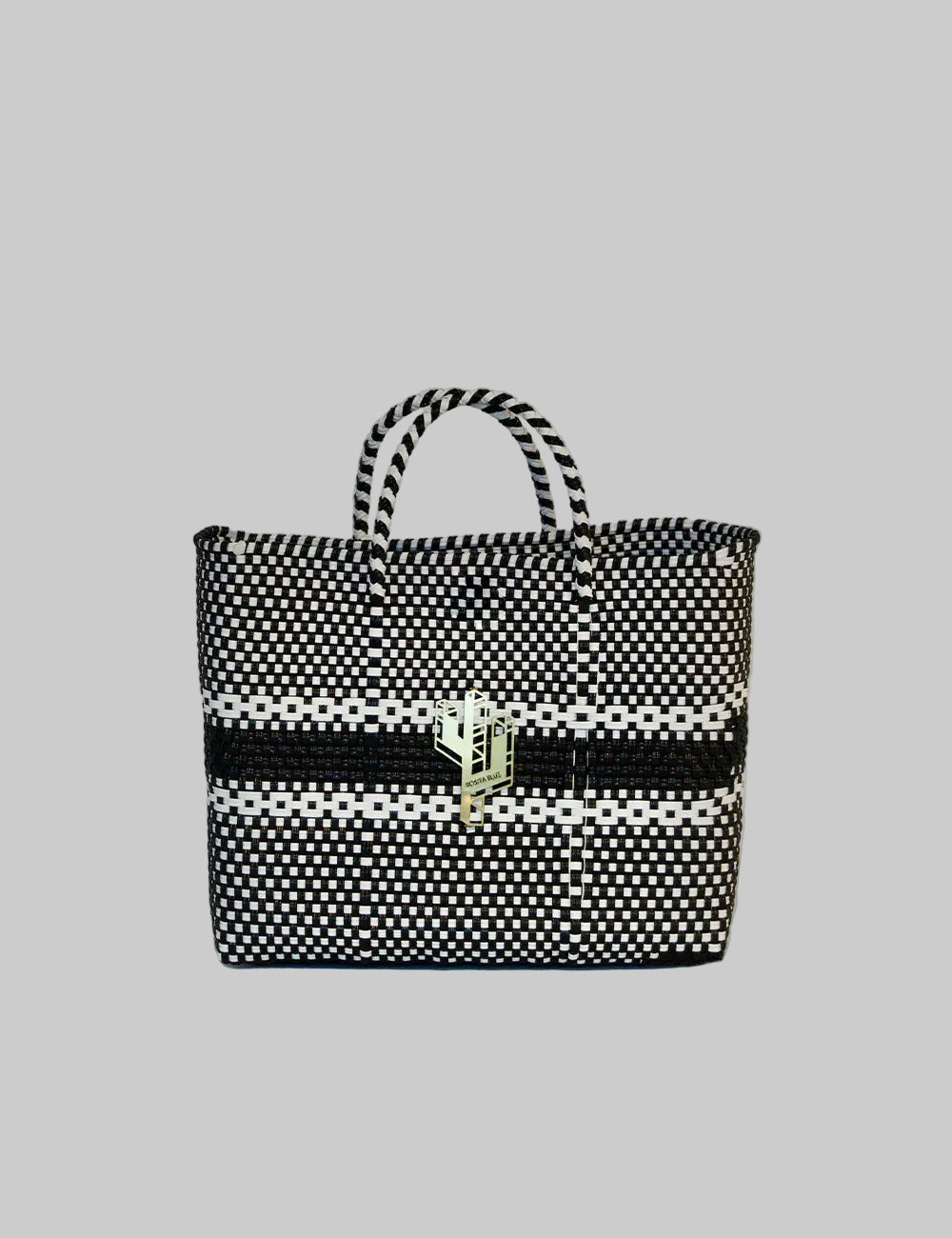 Rosita Blue - Puebla White-Black Small Tote