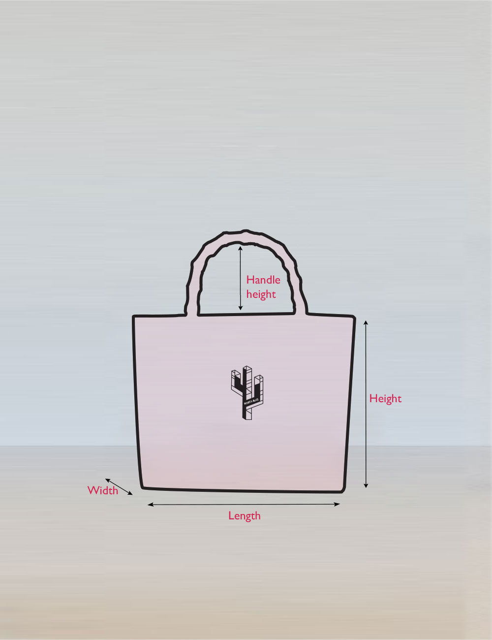 Rosita Blue - Stella Bamboo Small Tote Measurements