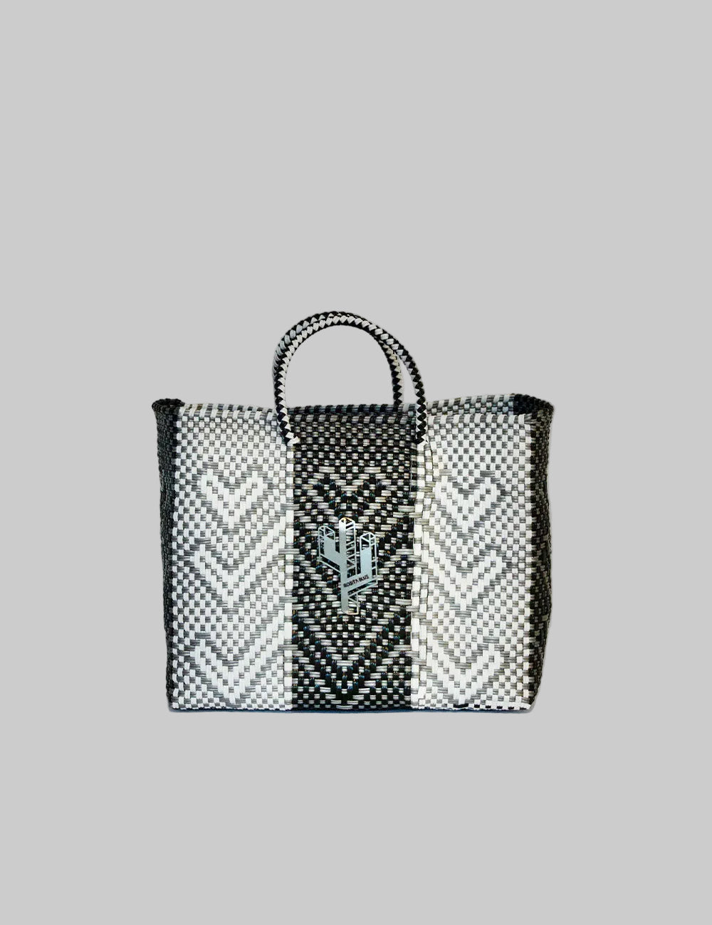 Rosita Blue - Veracruz Silver-White-Black Small Tote