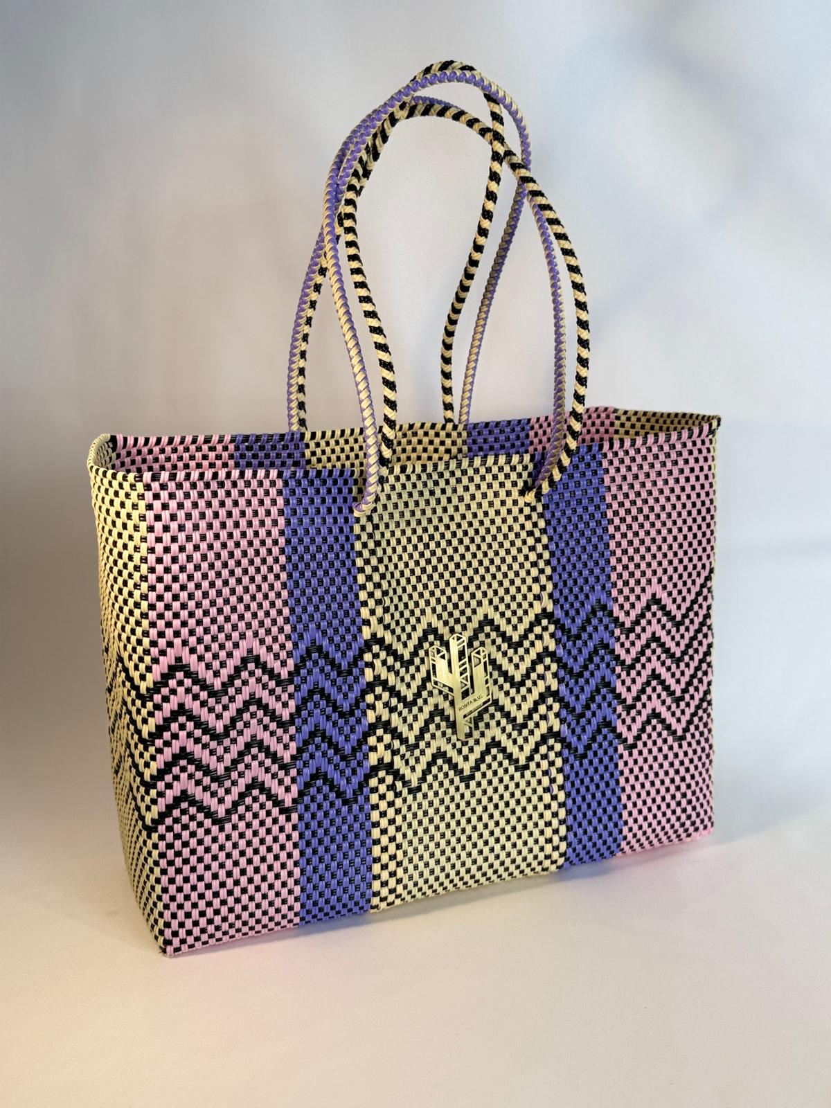 Cancun Beige-Rosa-Lila Large Tote