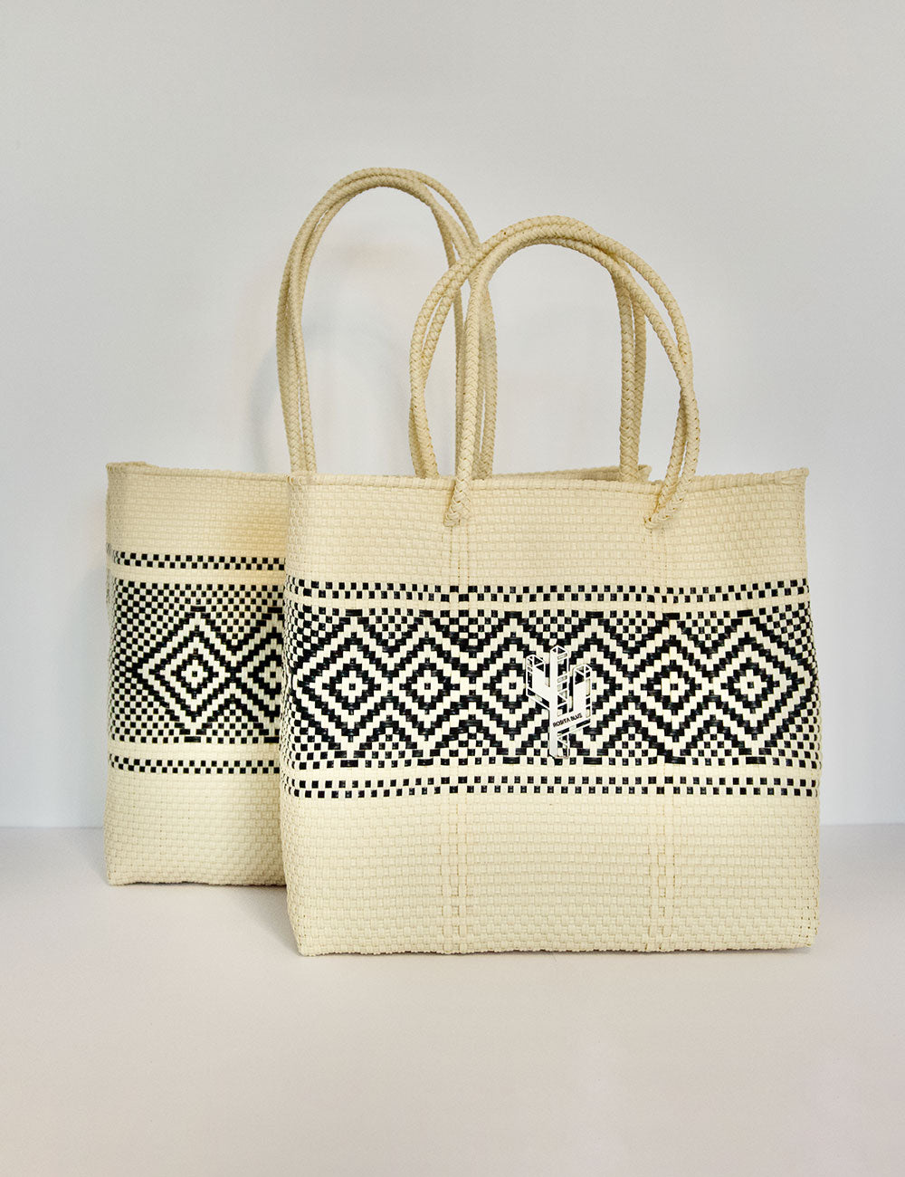 Azteca Beige-Black Large Tote