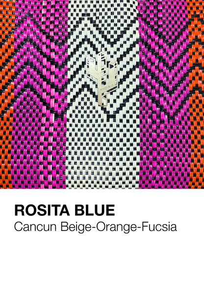 Cancun Beige-Orange-Fucsia Large Tote