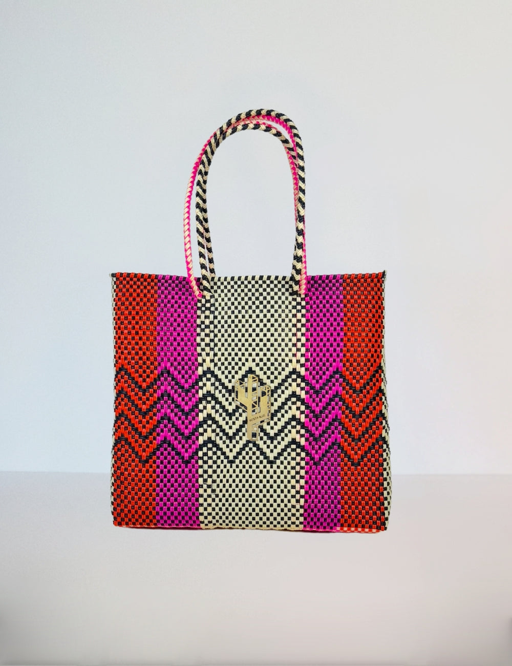 Rosita Blue - Cancun Beige-Orange-Fucsia Medium Tote