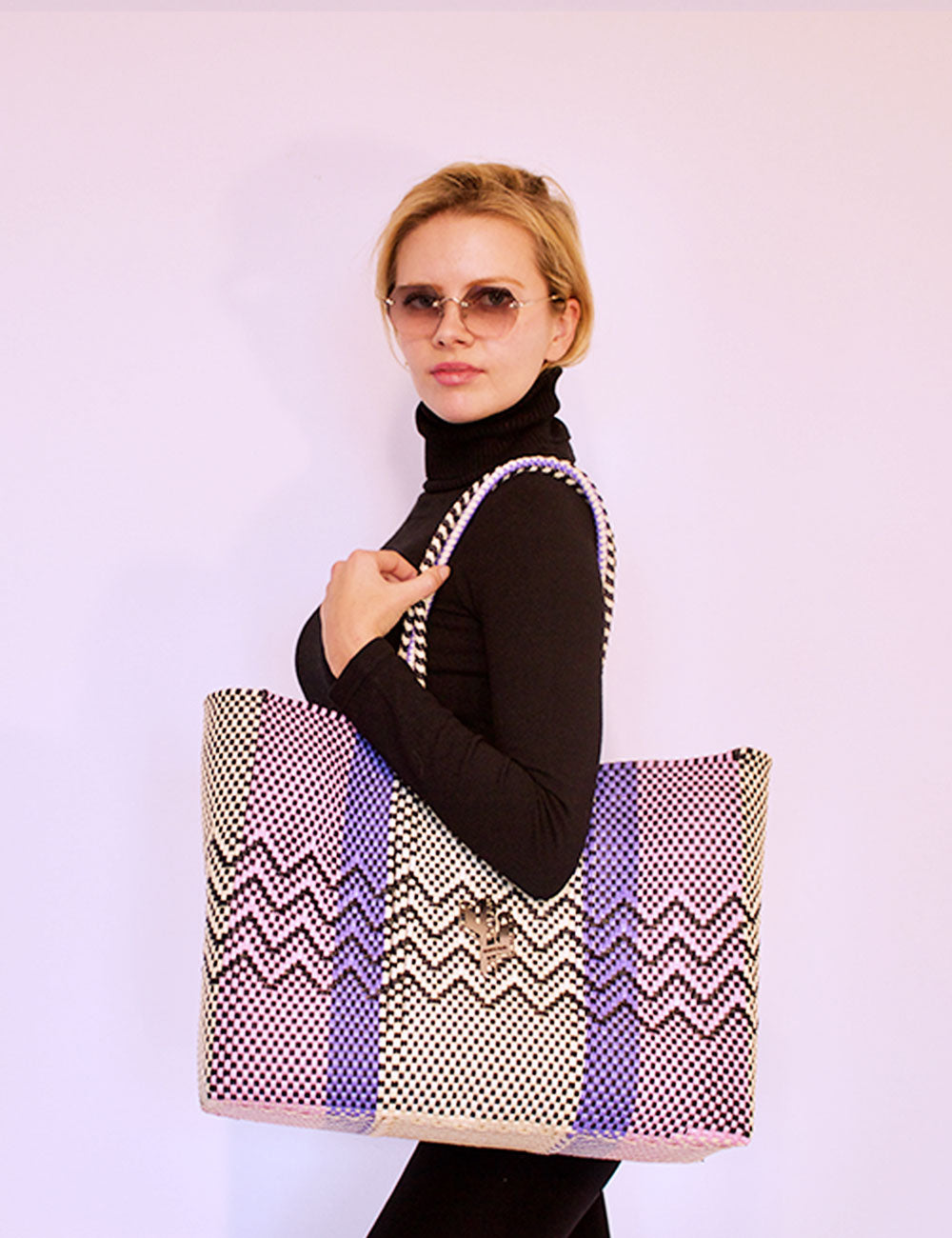 Rosita Blue - Cancun Beige-Rosa-Lila Large Tote