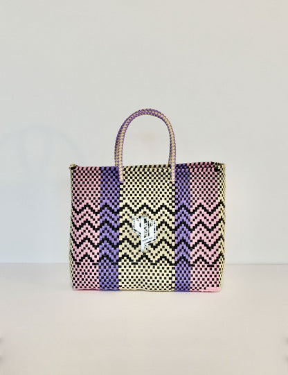 Rosita Blue - Cancun Beige-Rosa-Lila Small Tote