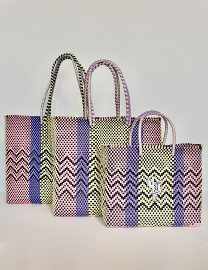 Rosita Blue - Cancun Beige-Rosa-Lila Tote Sizes