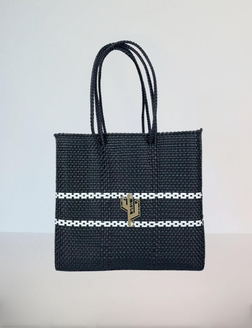 Candela White-Black Medium Tote