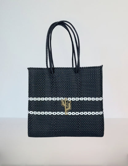 Rosita Blue - Candela White-Black Medium Tote
