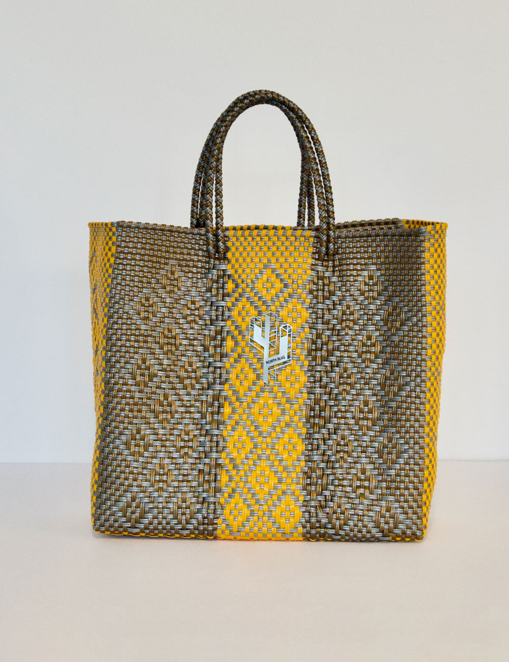 Chiapas Silver-Yellow Medium Tote