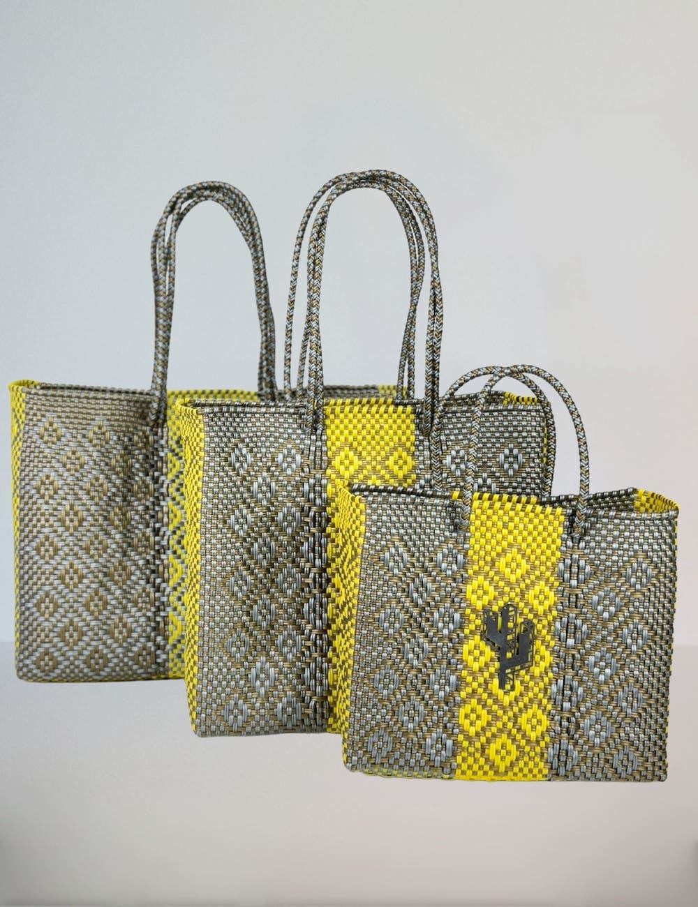 Chiapas Silver-Yellow Medium Tote