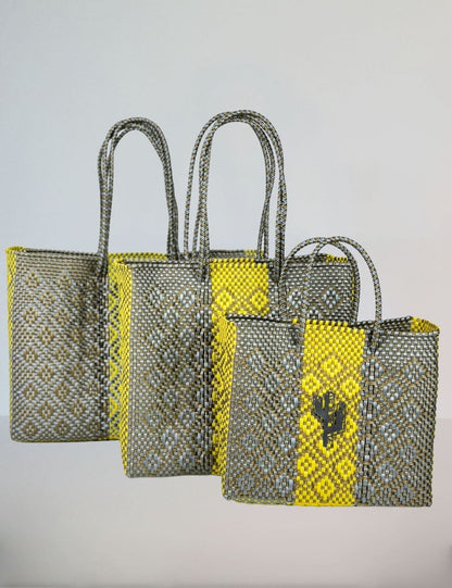 Chiapas Silver-Yellow Large Tote