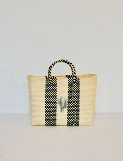 Colima Beige-Black Small Tote