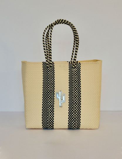 Rosita Blue - Colima Beige-Black Medium Tote