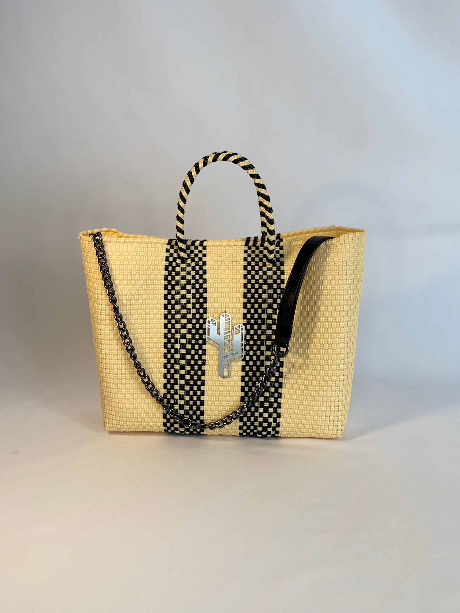 Colima Beige-Black Small Tote
