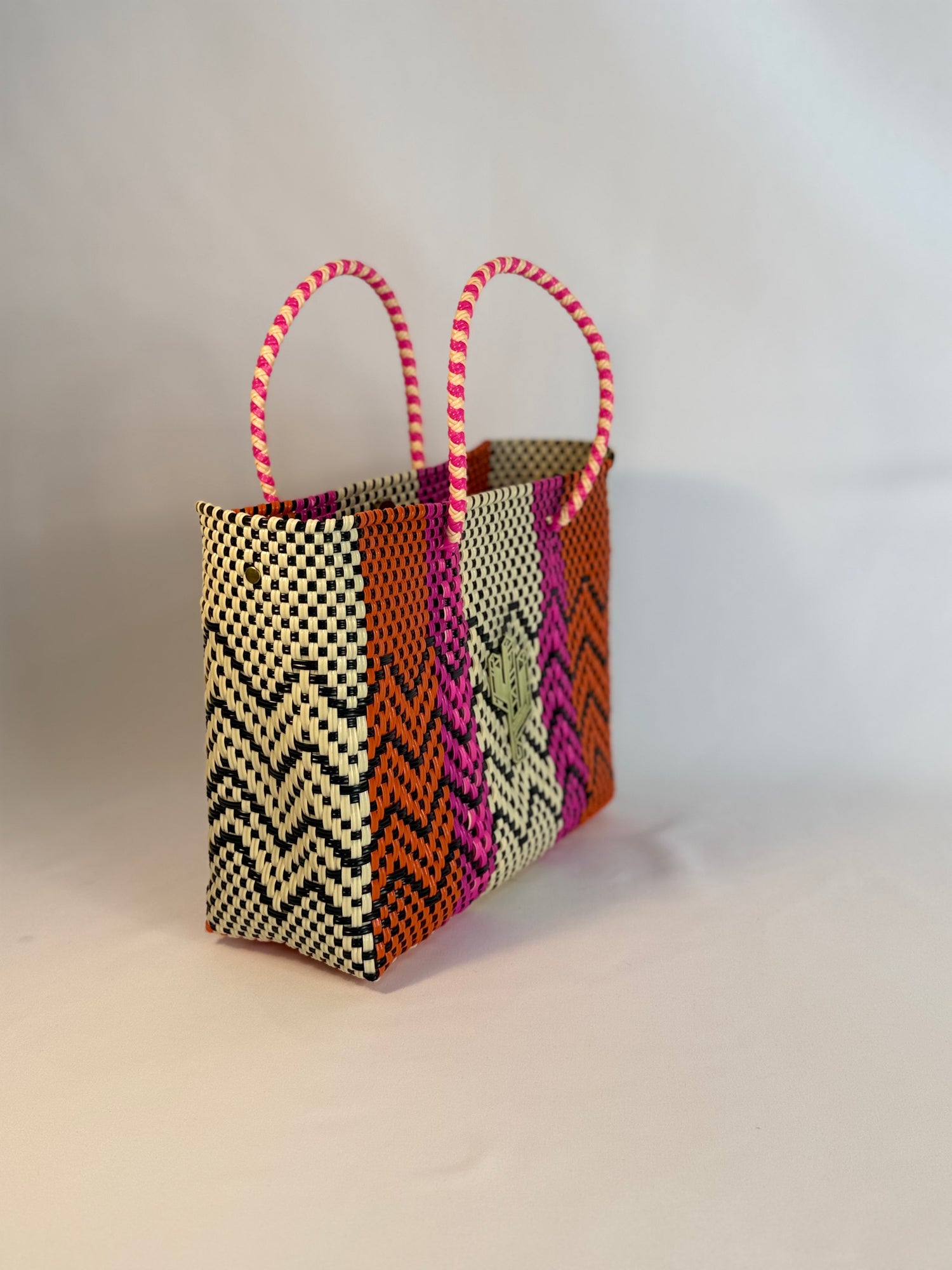 Cancun Beige-Orange-Fucsia Small Tote