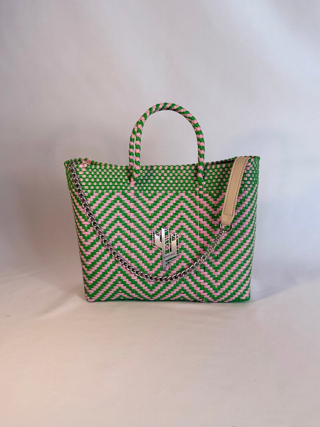 Mapimi Green-Pink Small Tote
