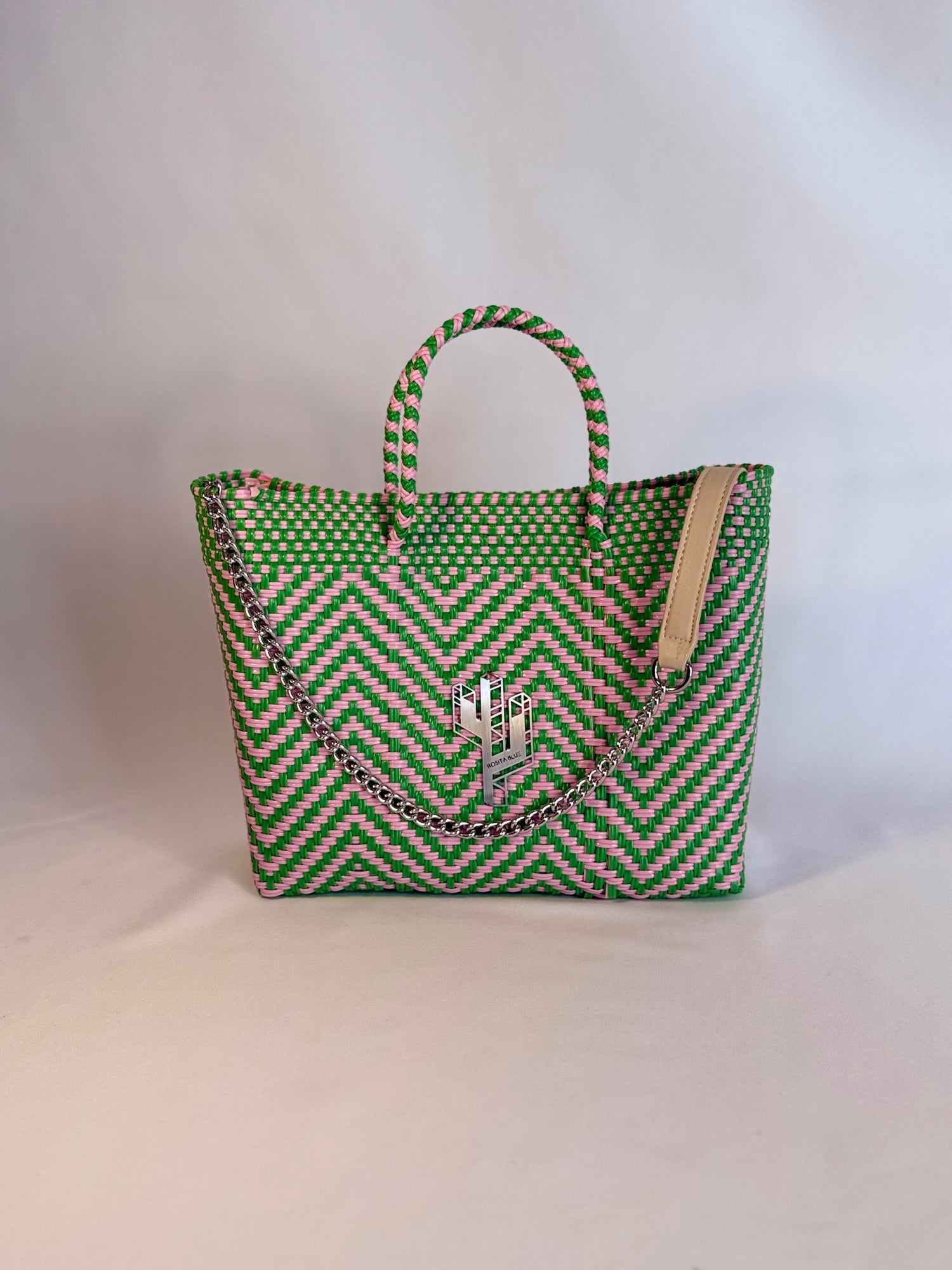 Mapimi Green-Pink Small Tote