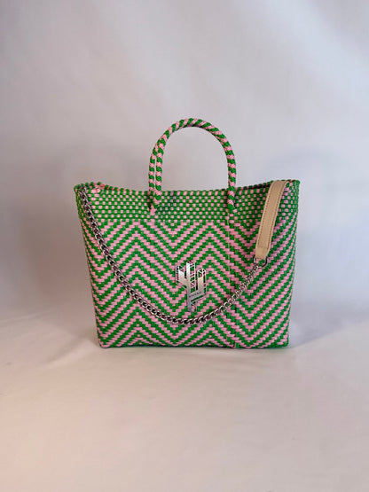 Mapimi Green-Pink Small Tote