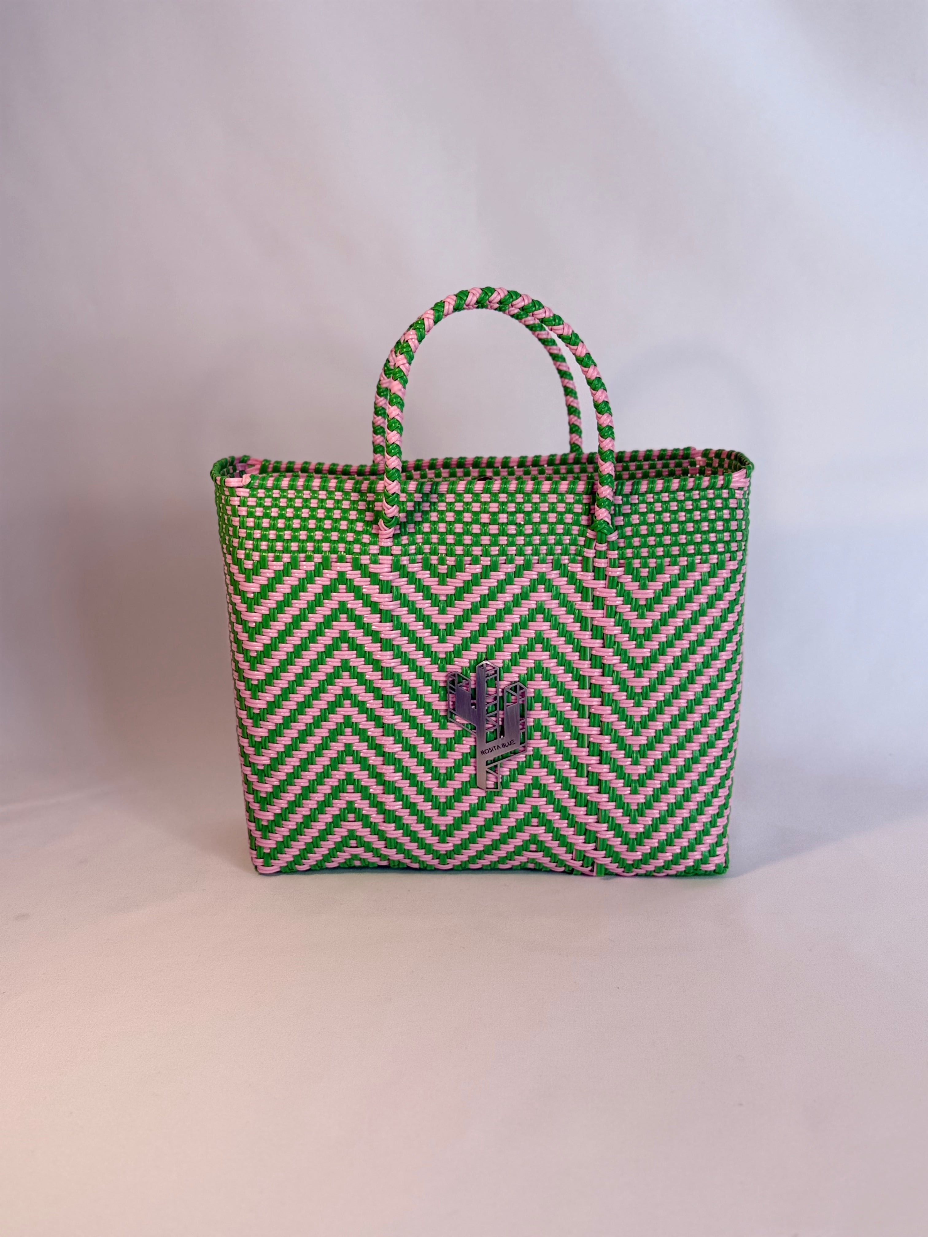 Mapimi Green-Pink Small Tote