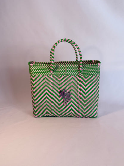 Mapimi Green-Pink Small Tote