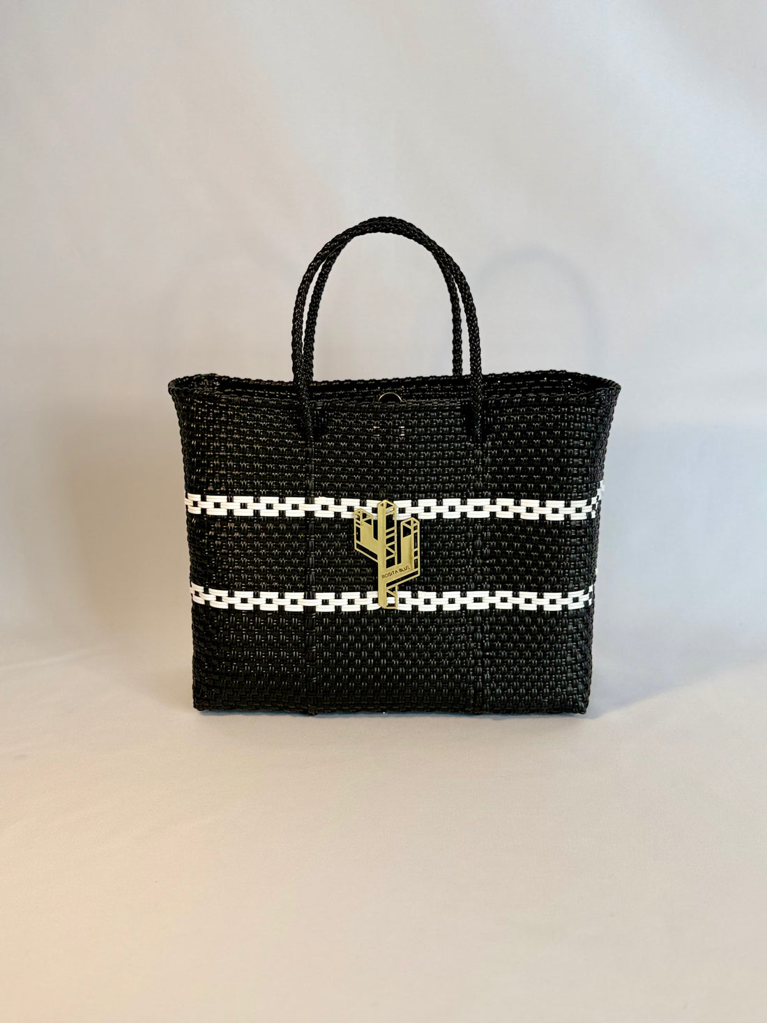 Candela White-Black Small Tote