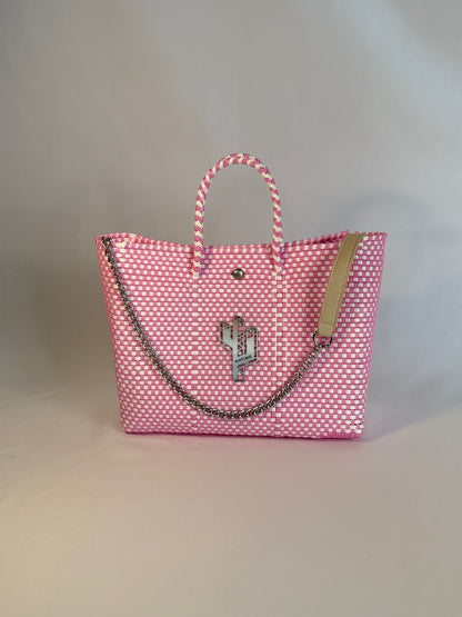Jalisco Pink-White Small Tote
