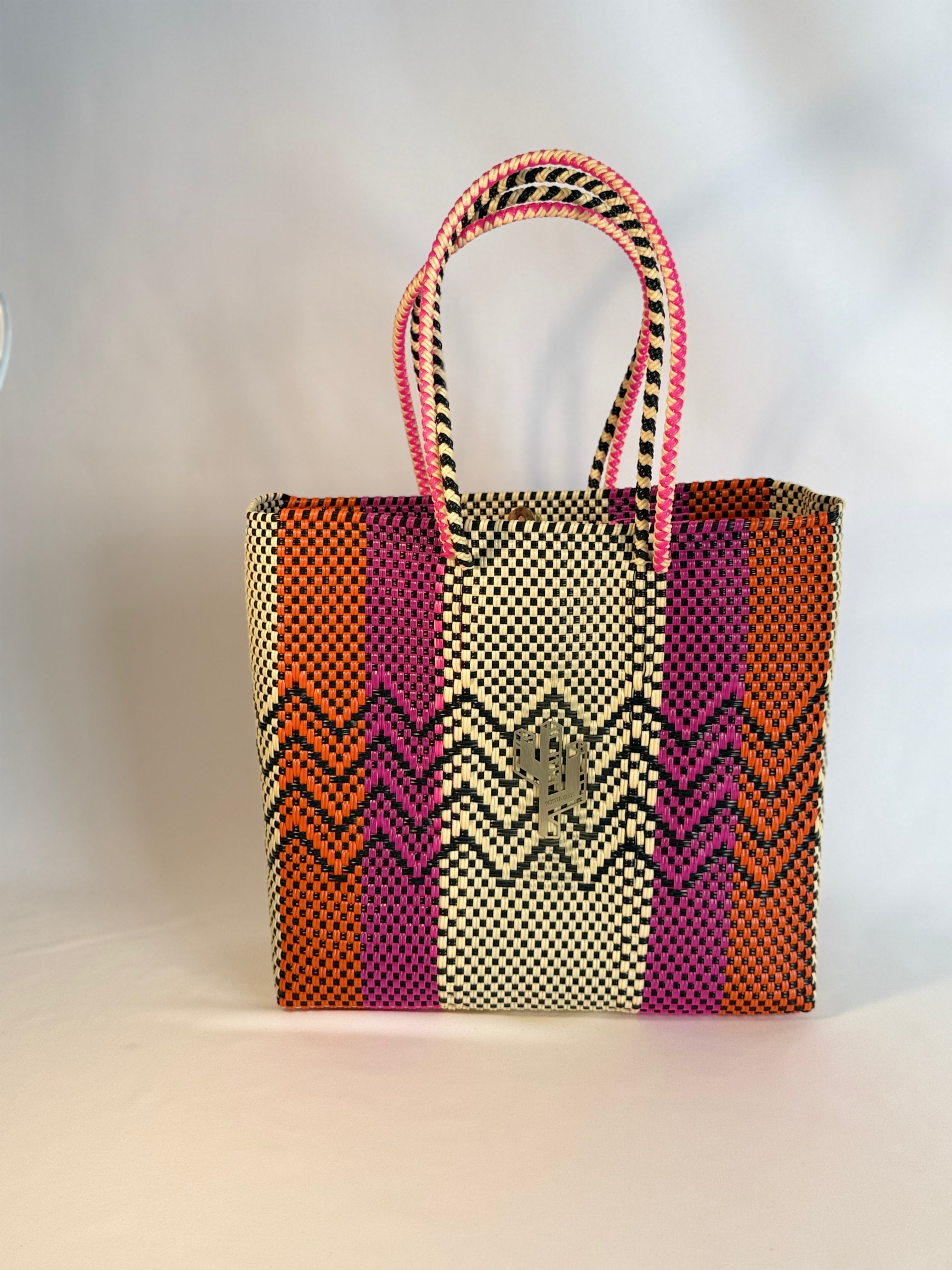 Cancun Beige-Orange-Fucsia Medium Tote