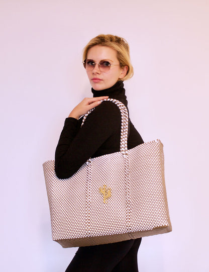 Rosita Blue - Jalisco Gold-White Large Tote