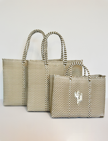 Rosita Blue - Jalisco Gold-White Tote Sizes