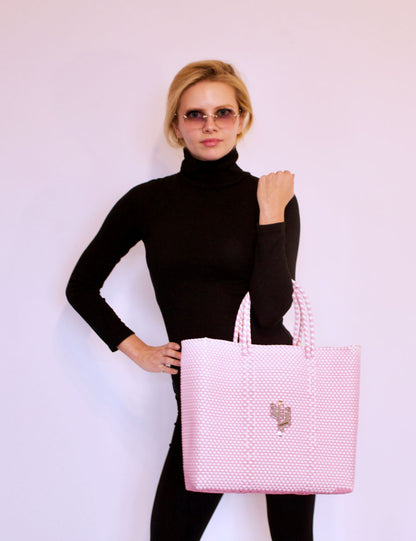 Rosita Blue - Jalisco Pink-White Medium Tote