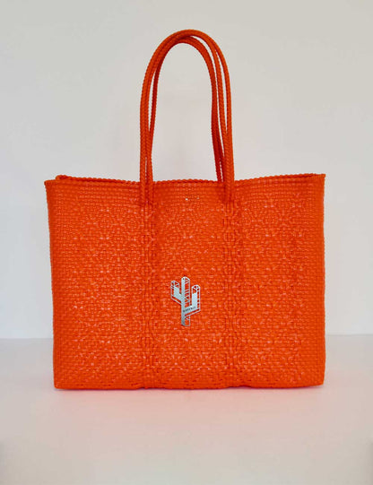 Rosita Blue - La Paz Orange Large Tote