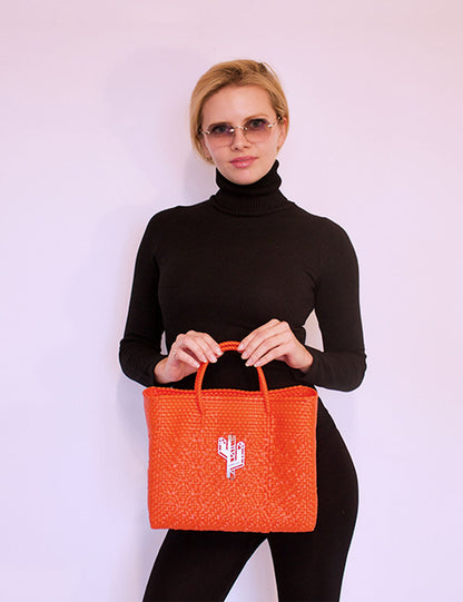 Rosita Blue - La Paz Orange Small Tote