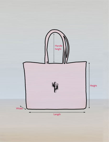Rosita Blue - La Paz Orange Tote Measurements
